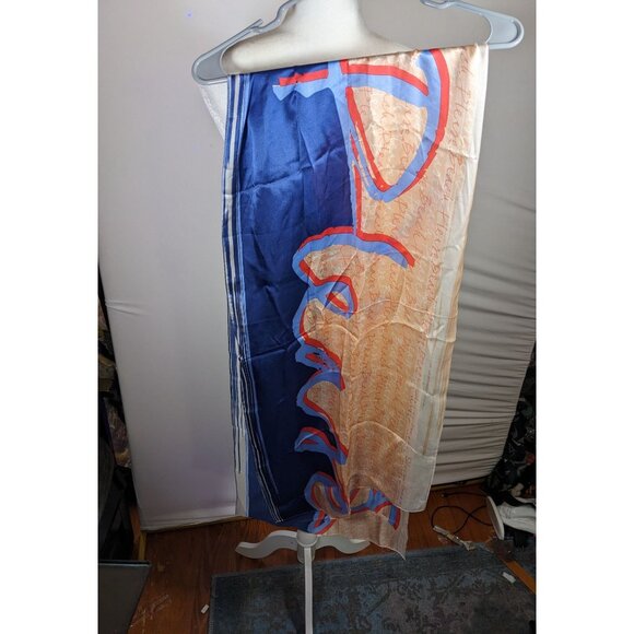 Vintage 90s Beach Please Max Studios Silk Scarf - Picture 9 of 10